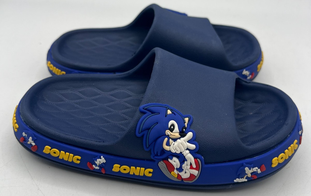 Sonic the Hedgehog Kids Slides Size 26/27 US Little Kid 9-10 Blue Sandals
